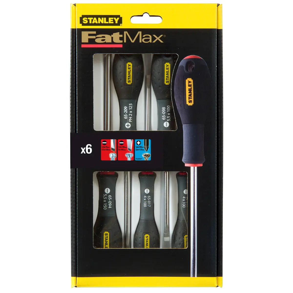 STANLEY FATMAX Schraubendreher-Set 5-teilig Schl. Parallel Pozidriv Qualitätsstahl