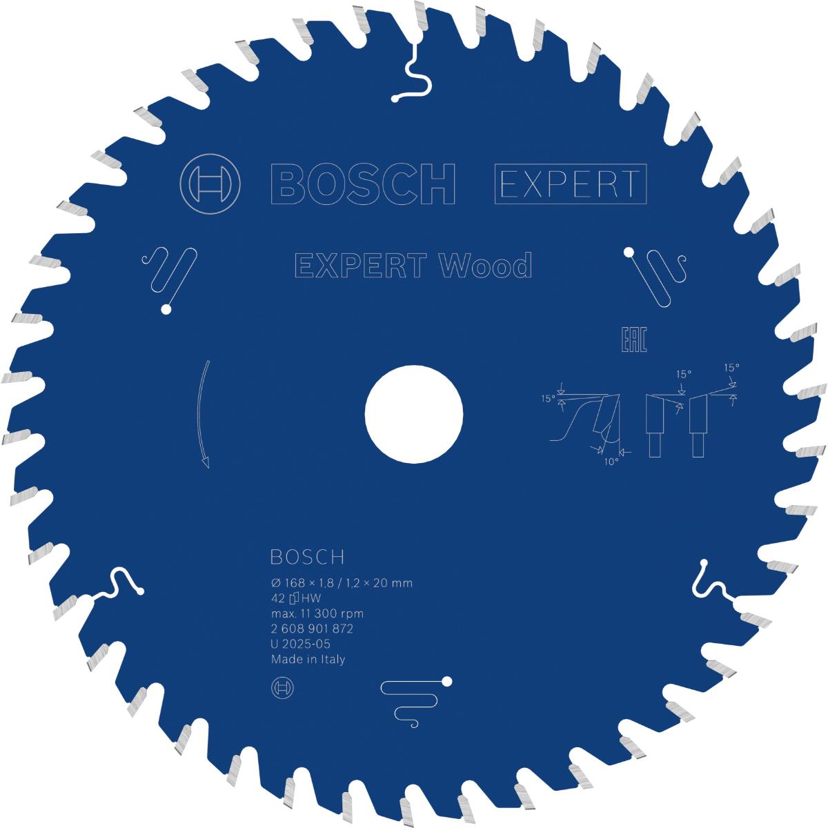 Bosch Kreissägeblatt Expert for Wood Ø 168mm