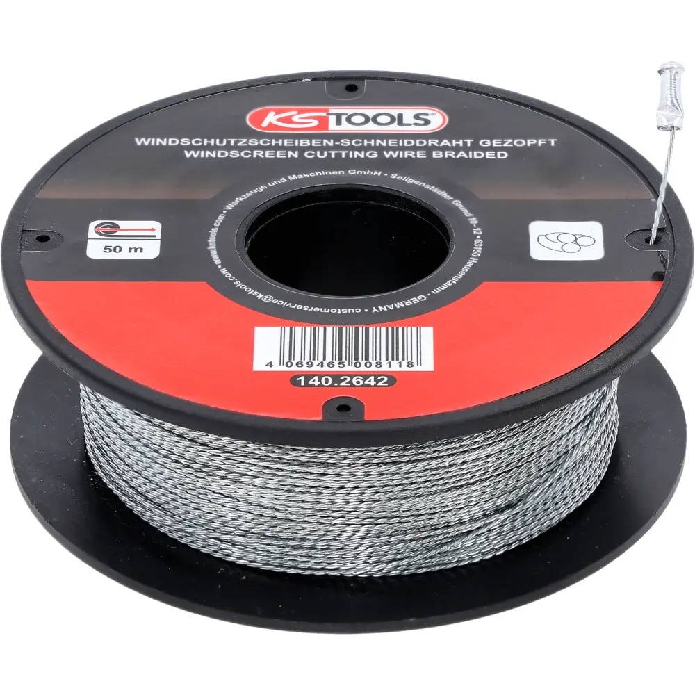 KS TOOLS Scheiben-Schneiddraht, gezopft, 50 m