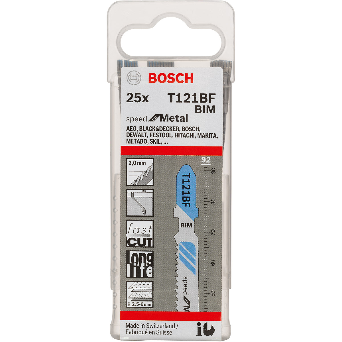 Bosch Stichsägeblatt T 121 BF Speed for Metal