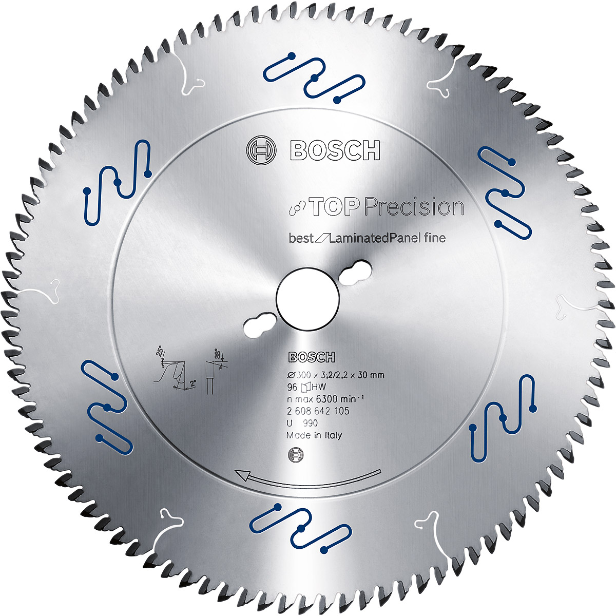 Bosch Kreissägeblatt Top Precision Best for Laminated Panel Fine 350x30x3,5mm, 108 Zähne