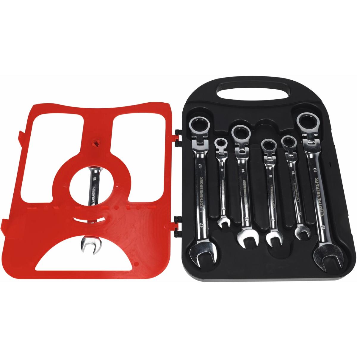 ROTHENBERGER Maul/Gelenk - Ratschenschl.ROCLICK, 7 teiliges Set