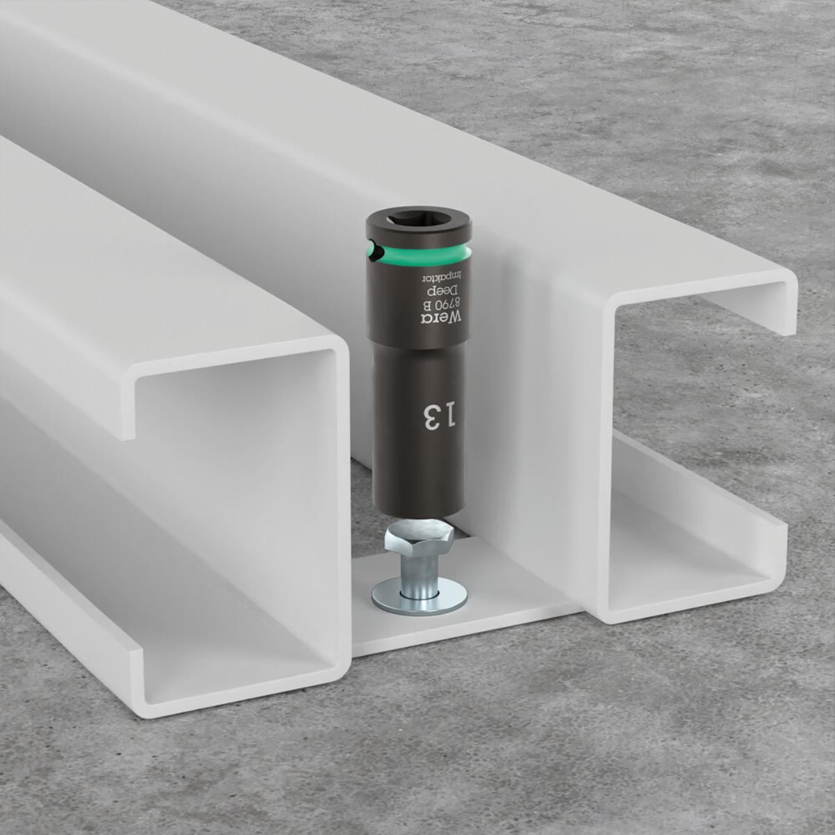 05005557001we Wera 8790 B Impaktor Deep Steckschlüsseleinsatz mit 3/8 zoll-Antrieb, 16 x 63 mm