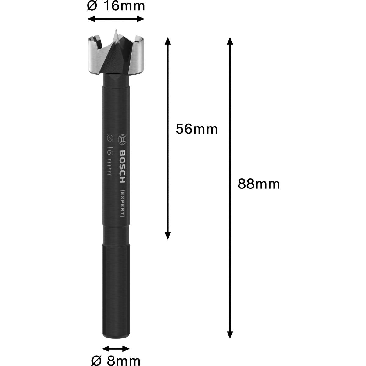 Bosch EXPERT Wood Forstnerbohrer, 16 mm, D8 mm
