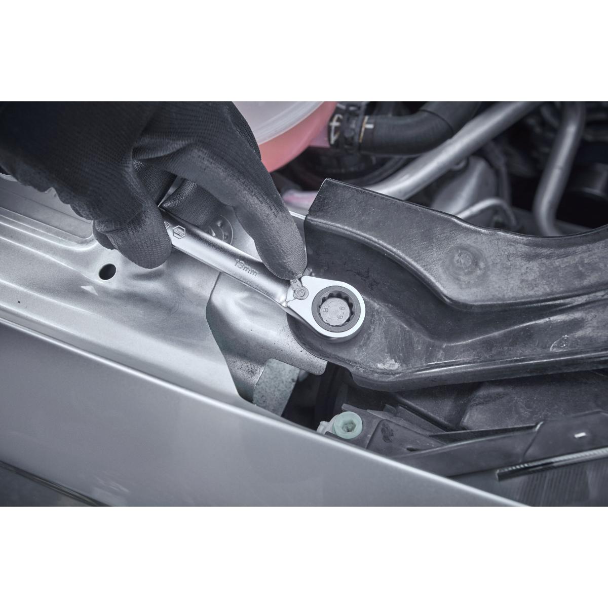 Wiha Ringratschen-Gabelschlüssel Set 12-teilges Set umschaltbar in Halter