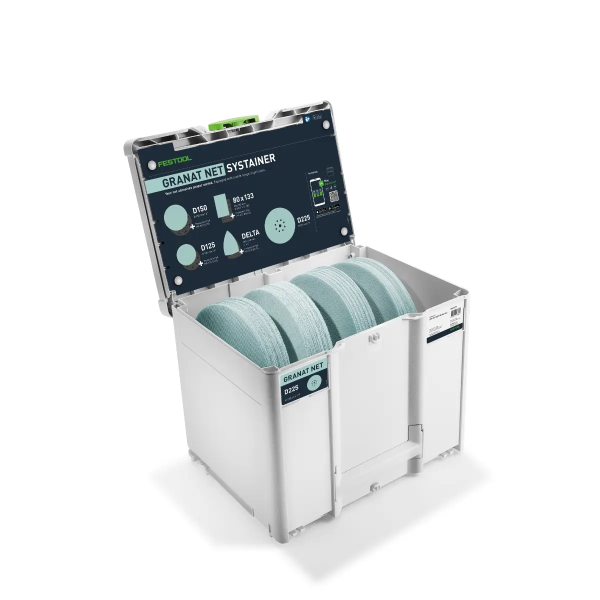Festool Schleifmittel-Systainer³ Granat Net D225 GR NET SYS