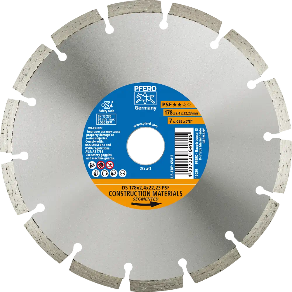 PFERD TOOLS Diamant-Trennscheibe DS 150x2,2x22,23 mm PSF für schnelles Trennen von Stein und Beton