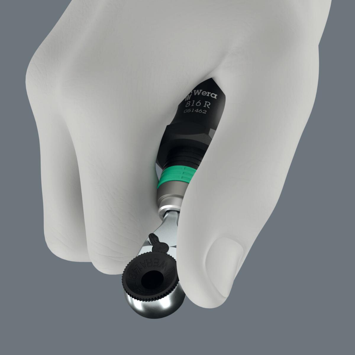 Wera 8011 Zyklop Mini 4 Bit-Ratsche, 1/4 zoll, 1/4 zoll x 50 mm