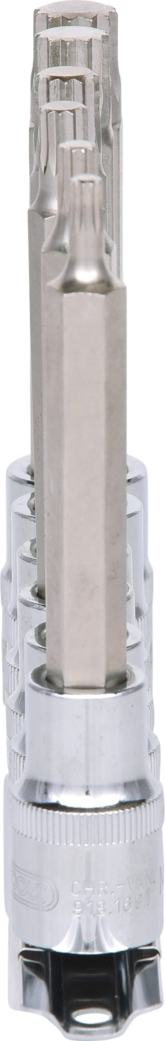 KS Tools 1/2" CHROMEplus Bit-Stecknuss-Satz XZN, lang, 6-tlg M5-M14