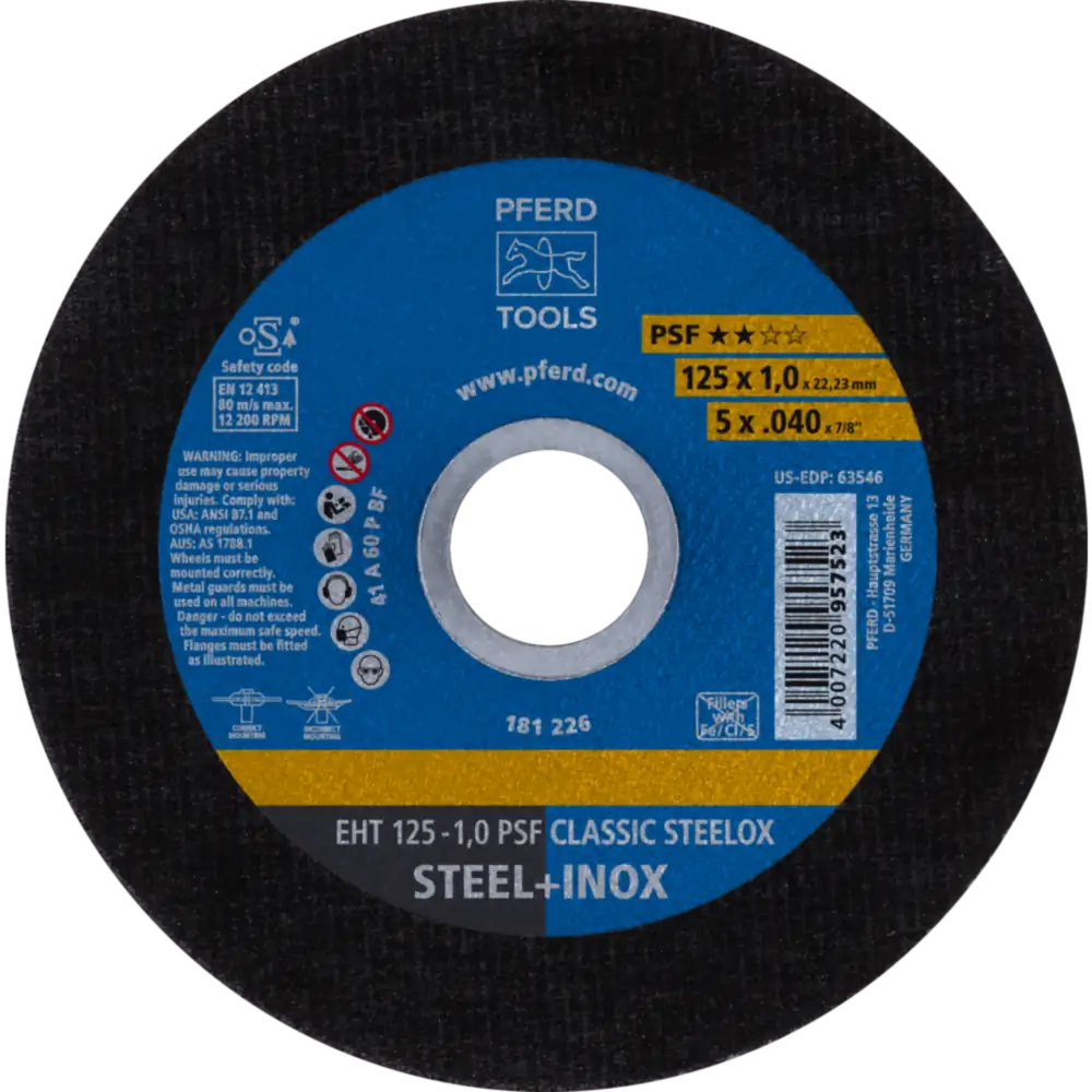 PFERD TOOLS Trennscheibe EHT gerade Universallinie PSF CLASSIC STEELOX für Stahl/VA