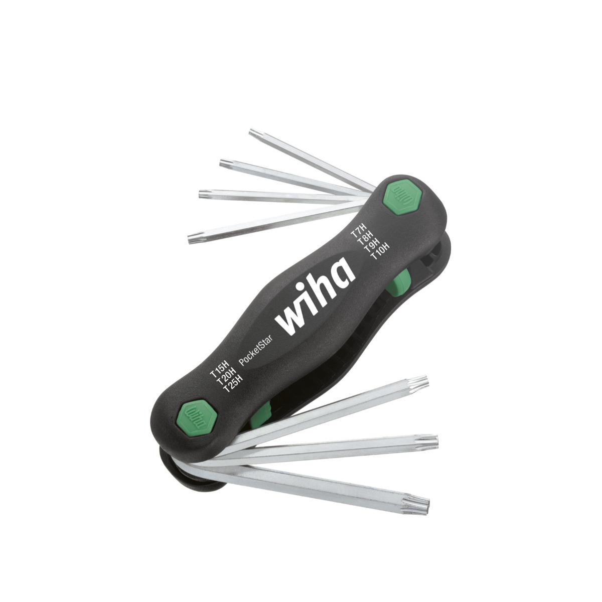 Wiha Multitool PocketStar TORX Tamper Resistant (mit Bohrung) 7-teilges Set mit SB-Aufhänger