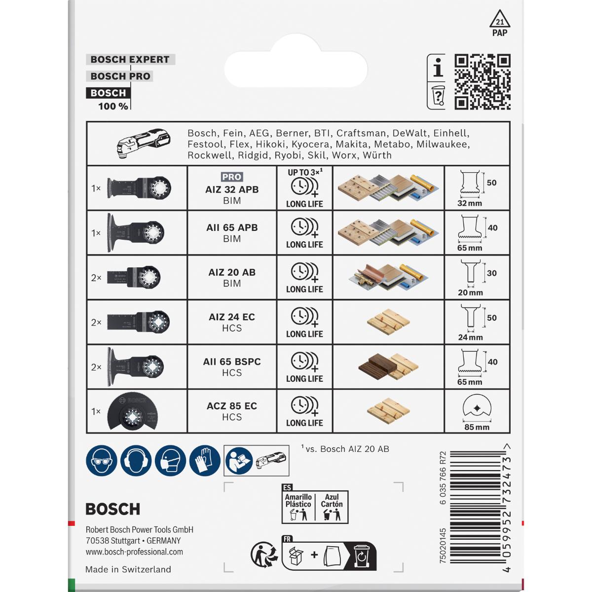 Bosch OMT Holz- und Weichmetall TU10, 9-teiliges Set