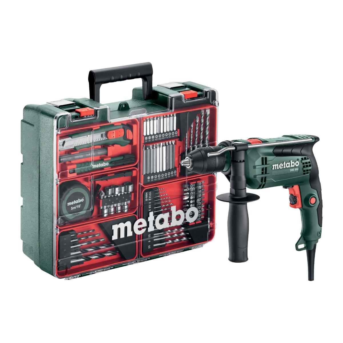 Metabo Schlagbohrmaschine SBE 650 Set Mobile Werkstatt - Kunststoffkoffer