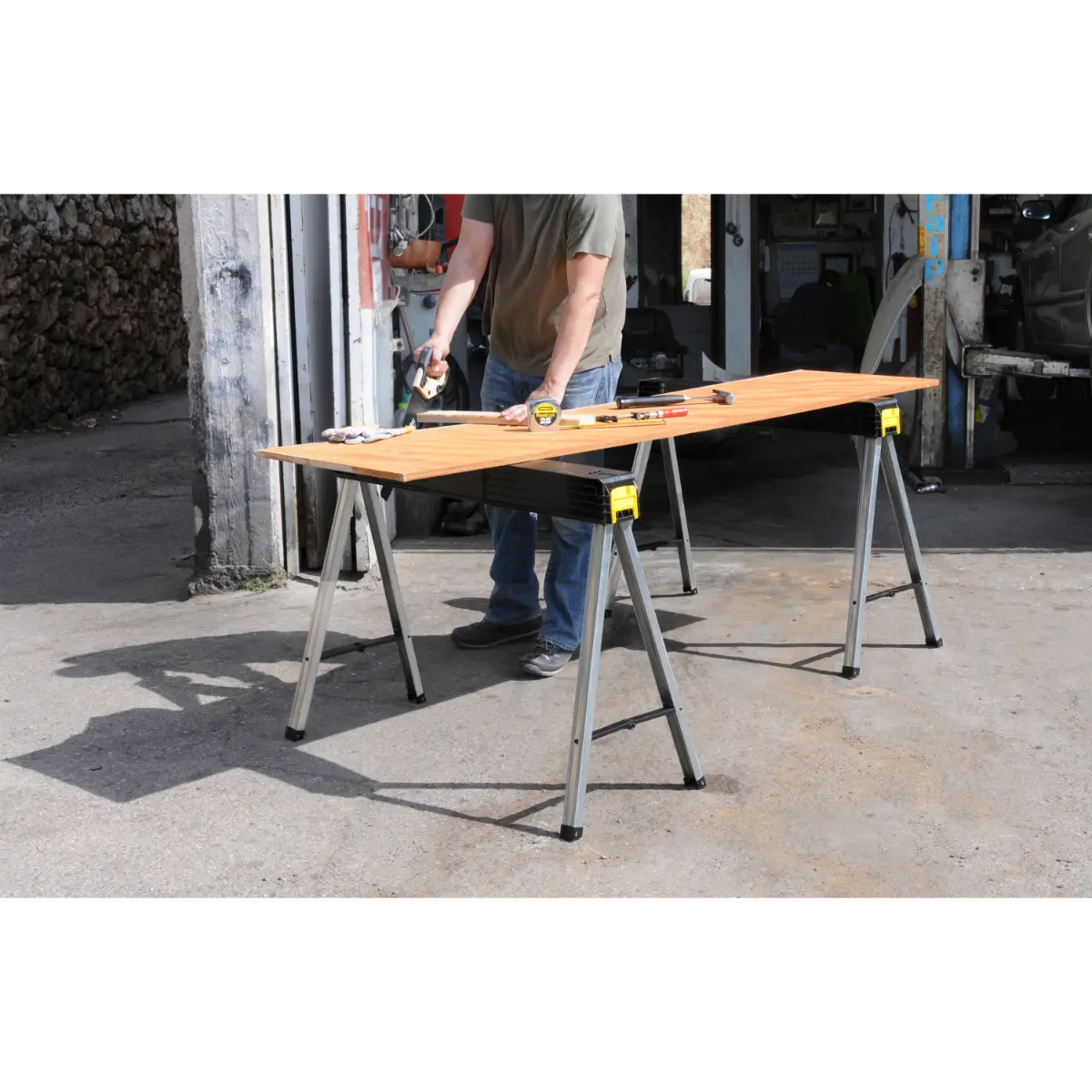 STANLEY Unterstellbock Metall, zusammenlegbar, Aluminium, Set