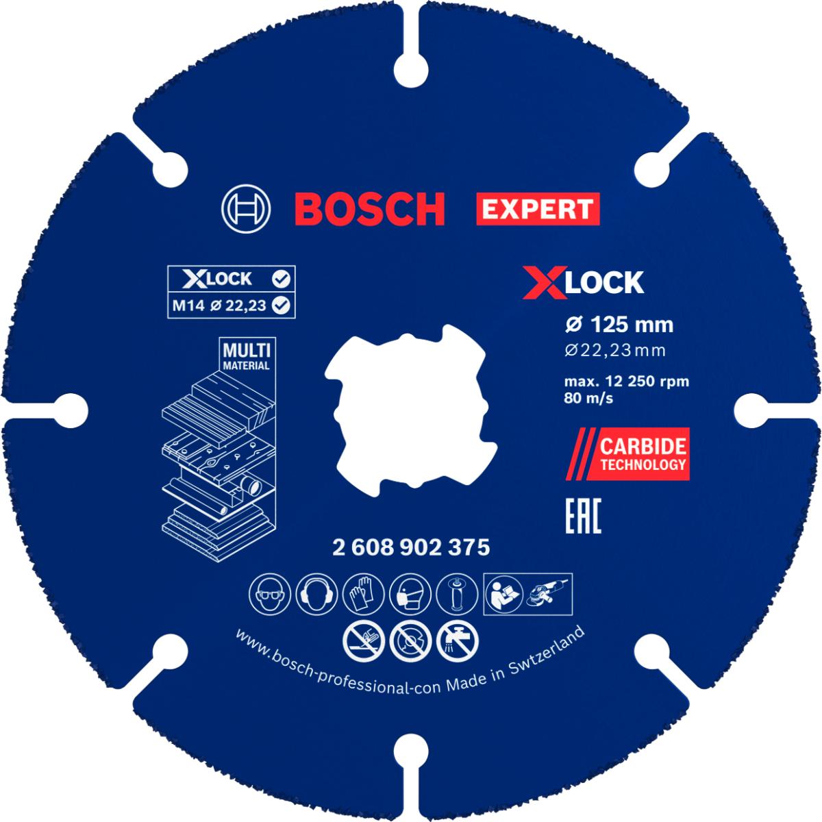 Bosch EXPERT Multi Material Carbide-Trennscheibe, 125 x 22,23 mm, X-Lock, 10-Stück