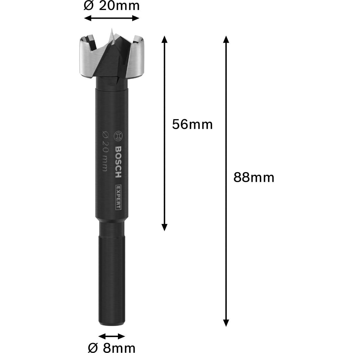 Bosch EXPERT Wood Forstnerbohrer, 20 mm, D8 mm
