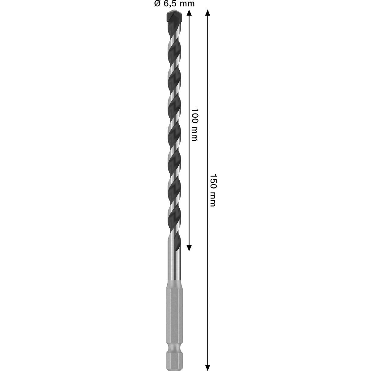 Bosch PRO HEX-5 Bohrer, 6,5 x 100 x 150 mm