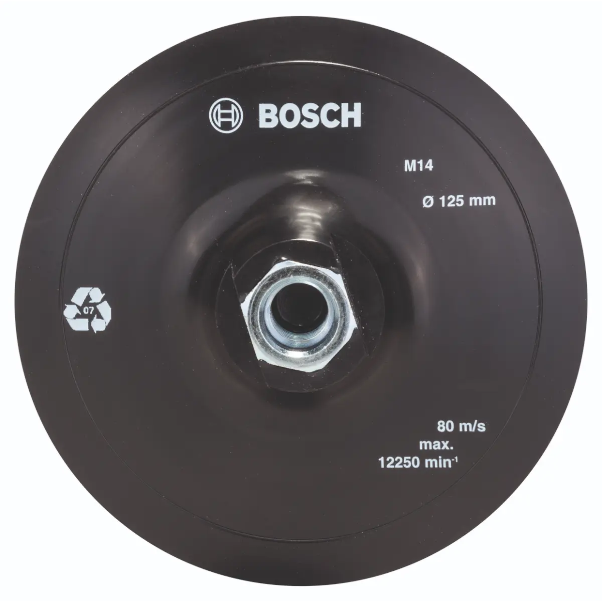 Bosch Gummischleifplatte für Winkelschleifer, Klettverschlusssystem, 125 mm