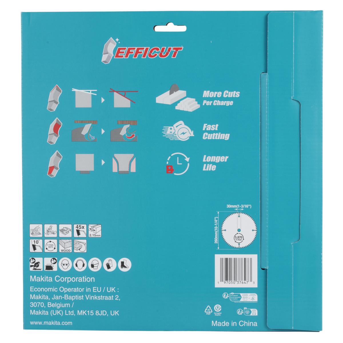 Makita Kreissägeblatt 260x30x45Z Efficut