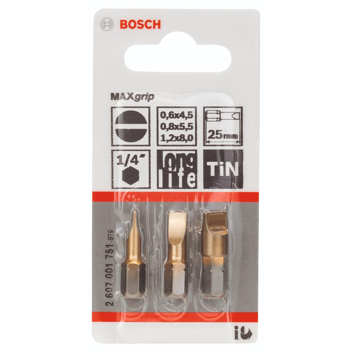 Bosch 3tlg. Schrauberbit-Set Max Grip (S)