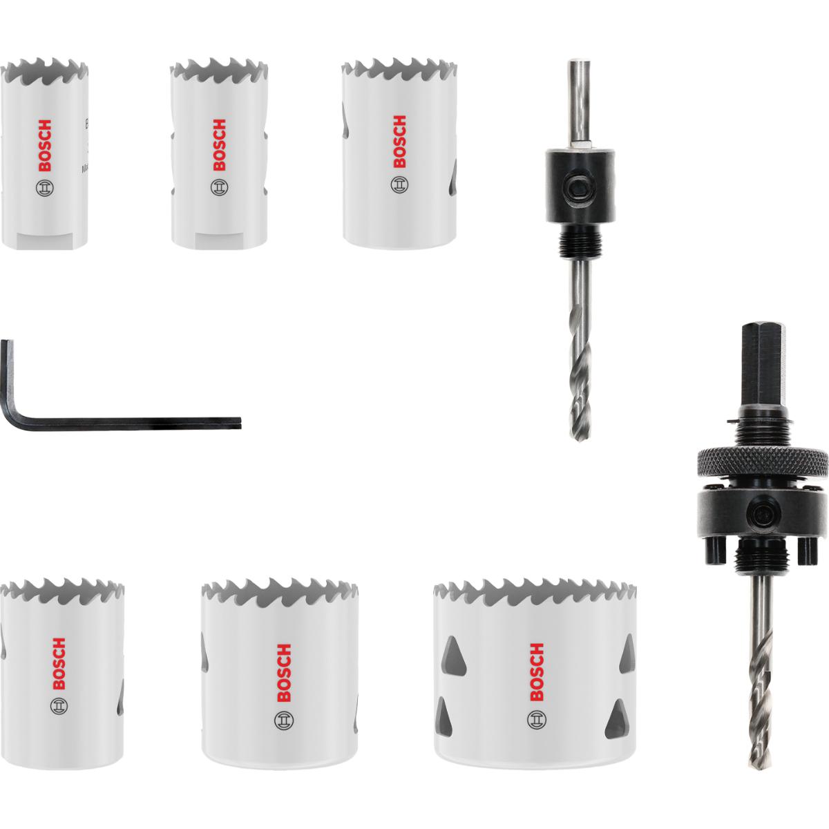 Bosch Multi Material Lochsägen mit Gewinde, 24; 27; 32; 35; 40; 52 x 40 mm, 9-teiliges Set