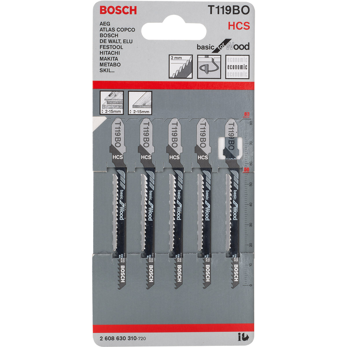 Bosch Stichsägeblatt T 119 BO Basic for Wood