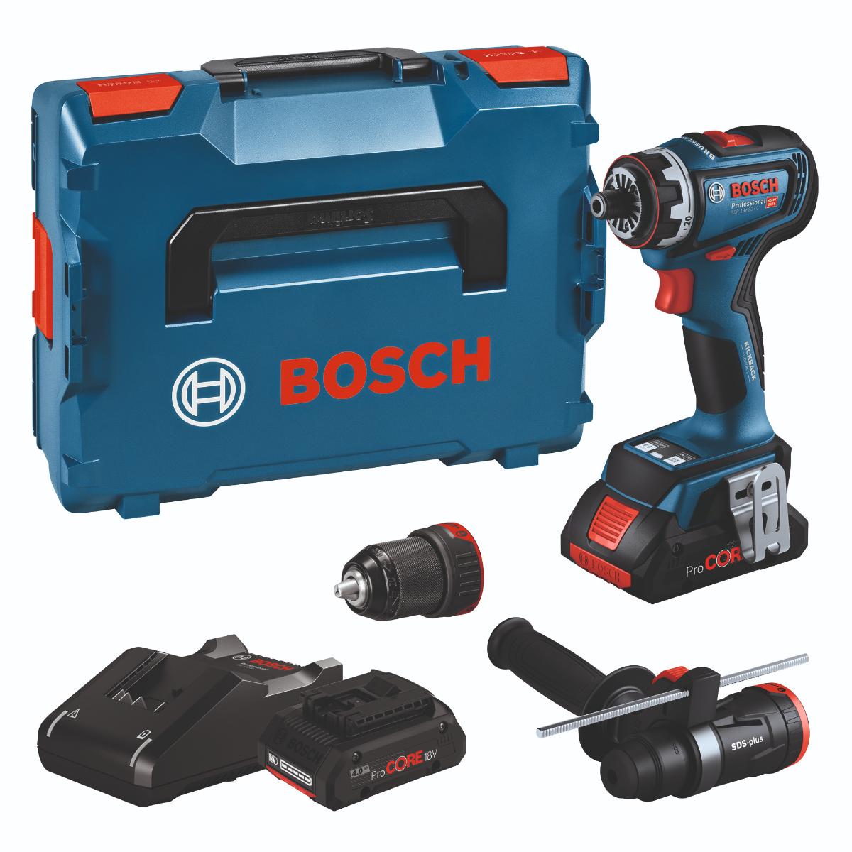 Bosch Akku-Bohrschrauber GSR 18V-90 FC, 2 x Akku ProCORE18V 4.0Ah, L-BOXX