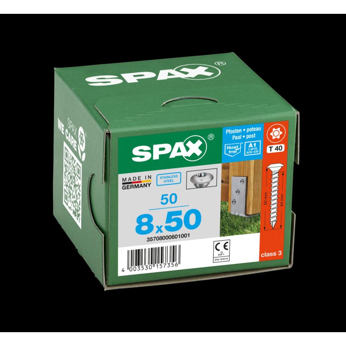 SPAX-S A1 Pfostenschraube Sonderkopf T-Star Plus T40 Cut, 50 Stück