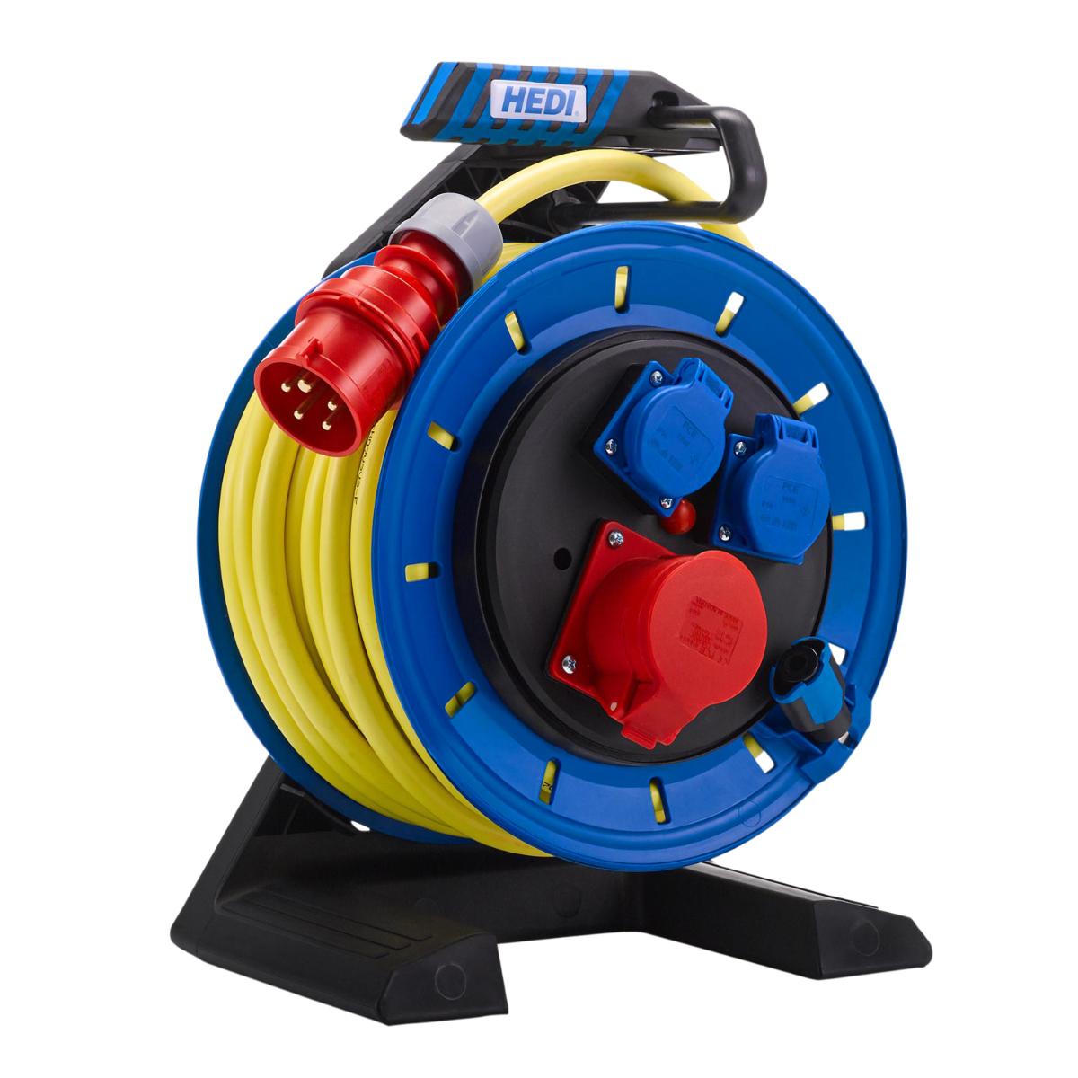 HEDI Vollkunststoff-Drehstromkabeltrommel Generation 7 Champion Ø 290 mm, 16A, 25 m