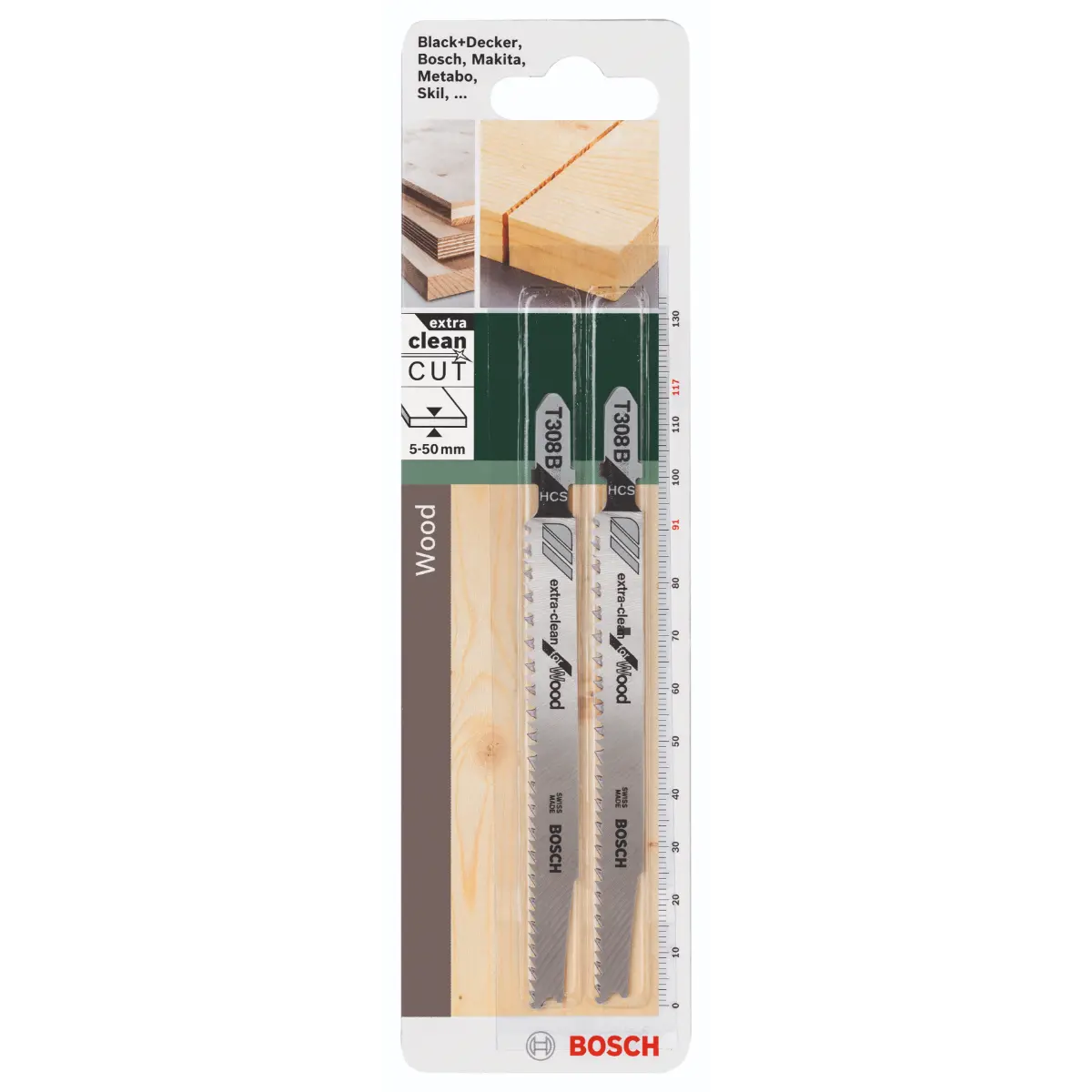 Bosch Stichsägeblatt HCS, T 308 B Extra-clean for Wood