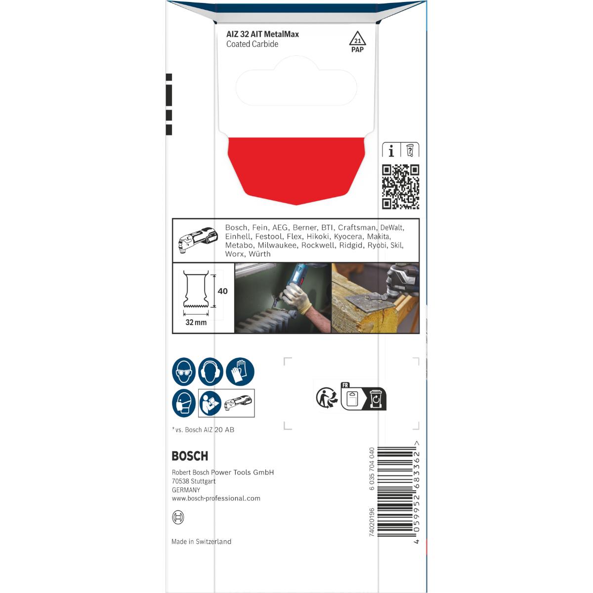 Bosch EXPERT AIZ 32 AIT MetalMax Tauchsägeblatt, 32 x 40 mm, 5-Stück