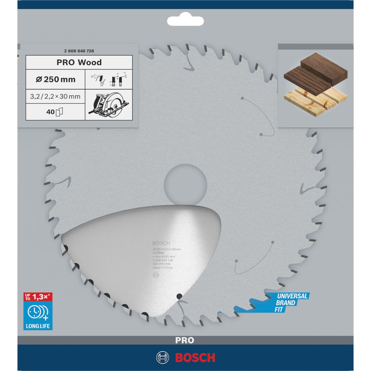 Bosch PRO Kreissägeblatt Optiline Wood für Handkreissägen ø 250 mm