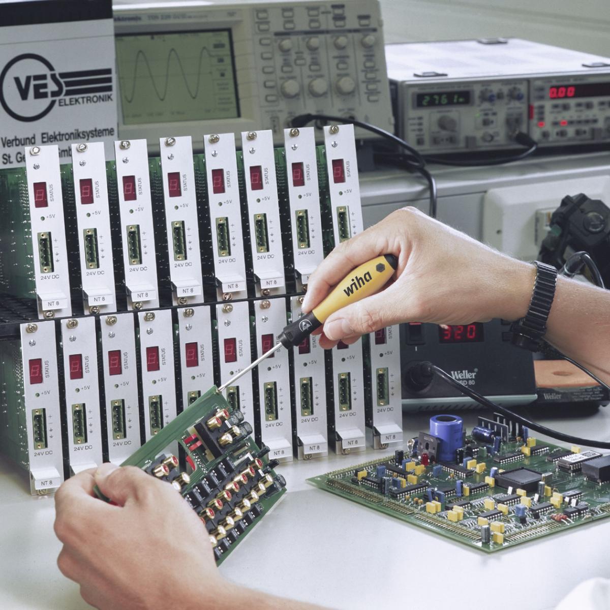 Wiha Schraubendreher Set SoftFinish ESD Schlitz, Phillips 5-teilges Set