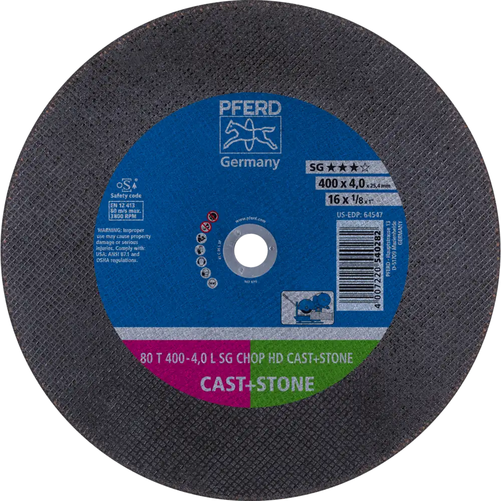 PFERD TOOLS Trennscheibe T Leistungslinie SG CHOP HD CAST+STONE Guss/Stein/NE-Metalle
