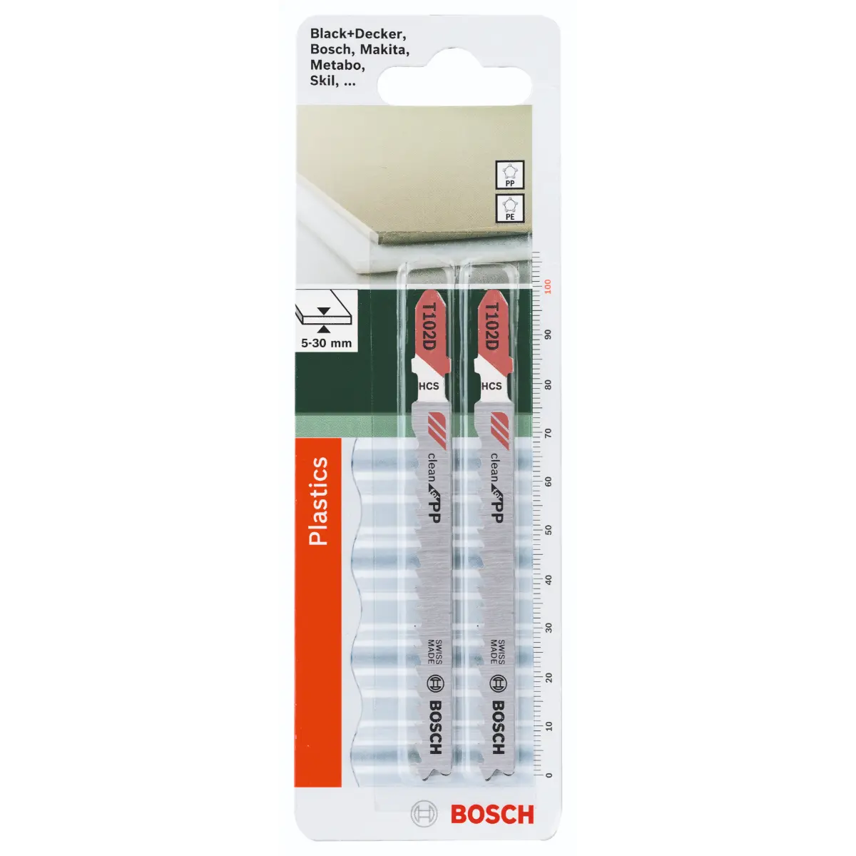 Bosch Stichsägeblatt HCS, T 102 D Clean for PP