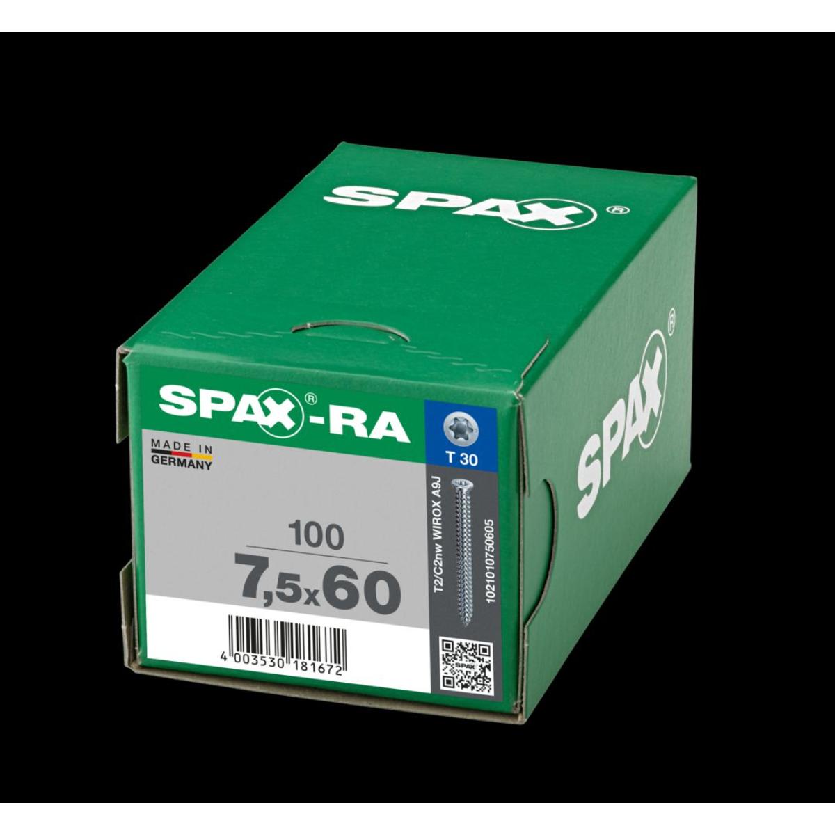 SPAX-Ra Flachsenkkopf T-Star Plus T30 Vollgewinde WIROX, 100 Stück