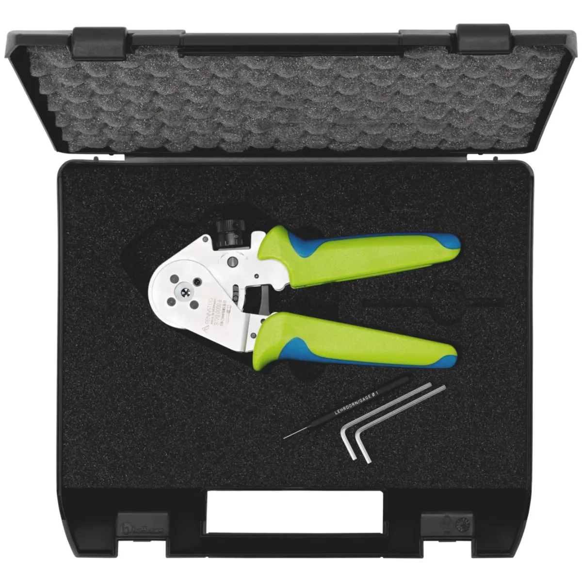 Rennsteig Vierdornzange MicroCrimp 0,03 - 0,5 mm² / AWG 32 - 20, im Kunststoffkoffer mit 12-fach Kontaktaufnahme
