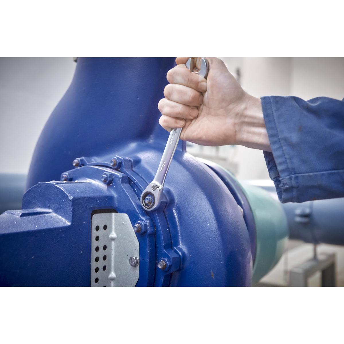 Wiha Ringratschen-Gabelschlüssel Set 12-teilges Set umschaltbar in Halter