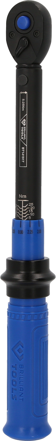 Brilliant Tools 1/4" Ratschen-Drehmomentschlüssel umschaltbar, 5-25 Nm
