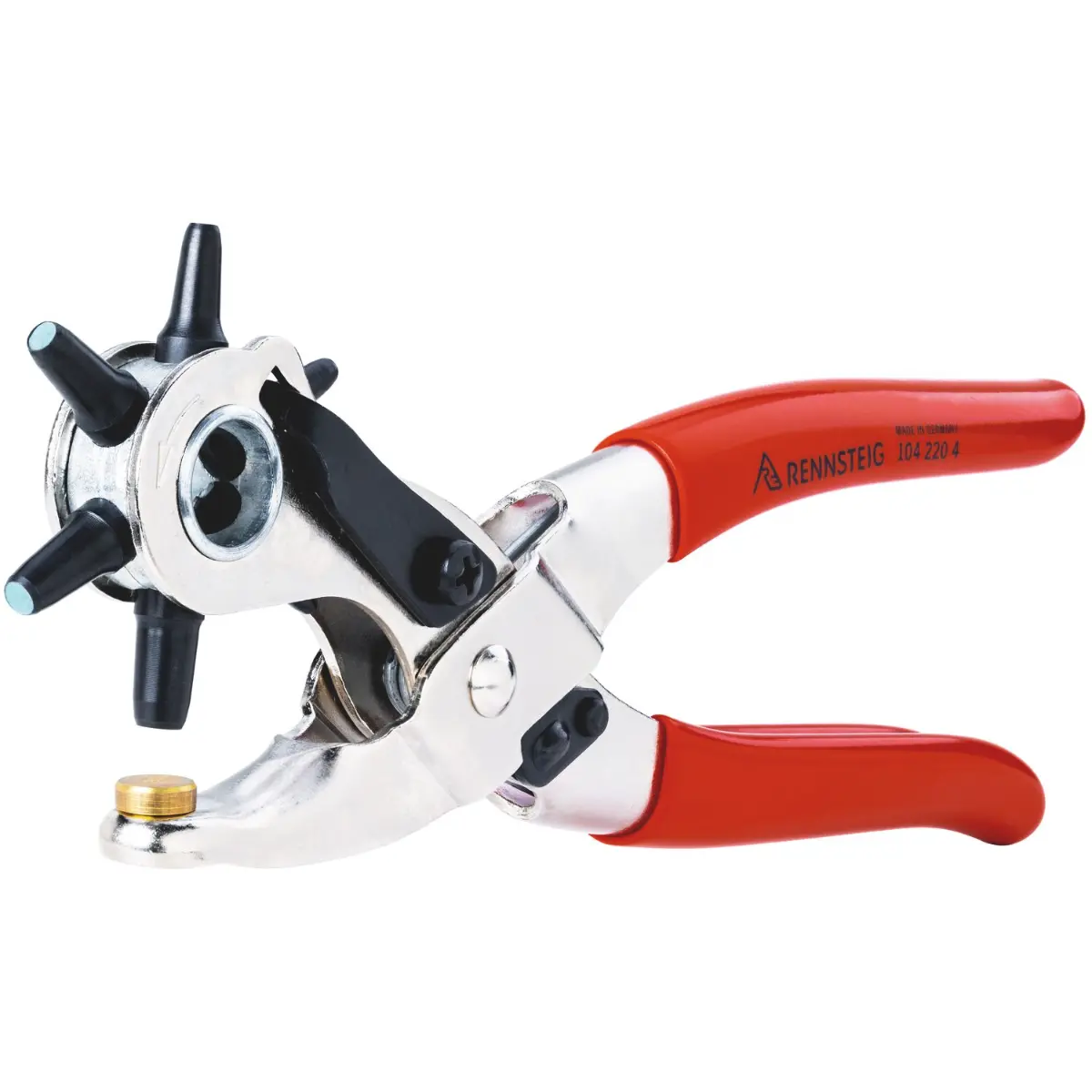 Rennsteig Revolverlochzange 2 - 5 mm, vernickelt mit Griffhülle