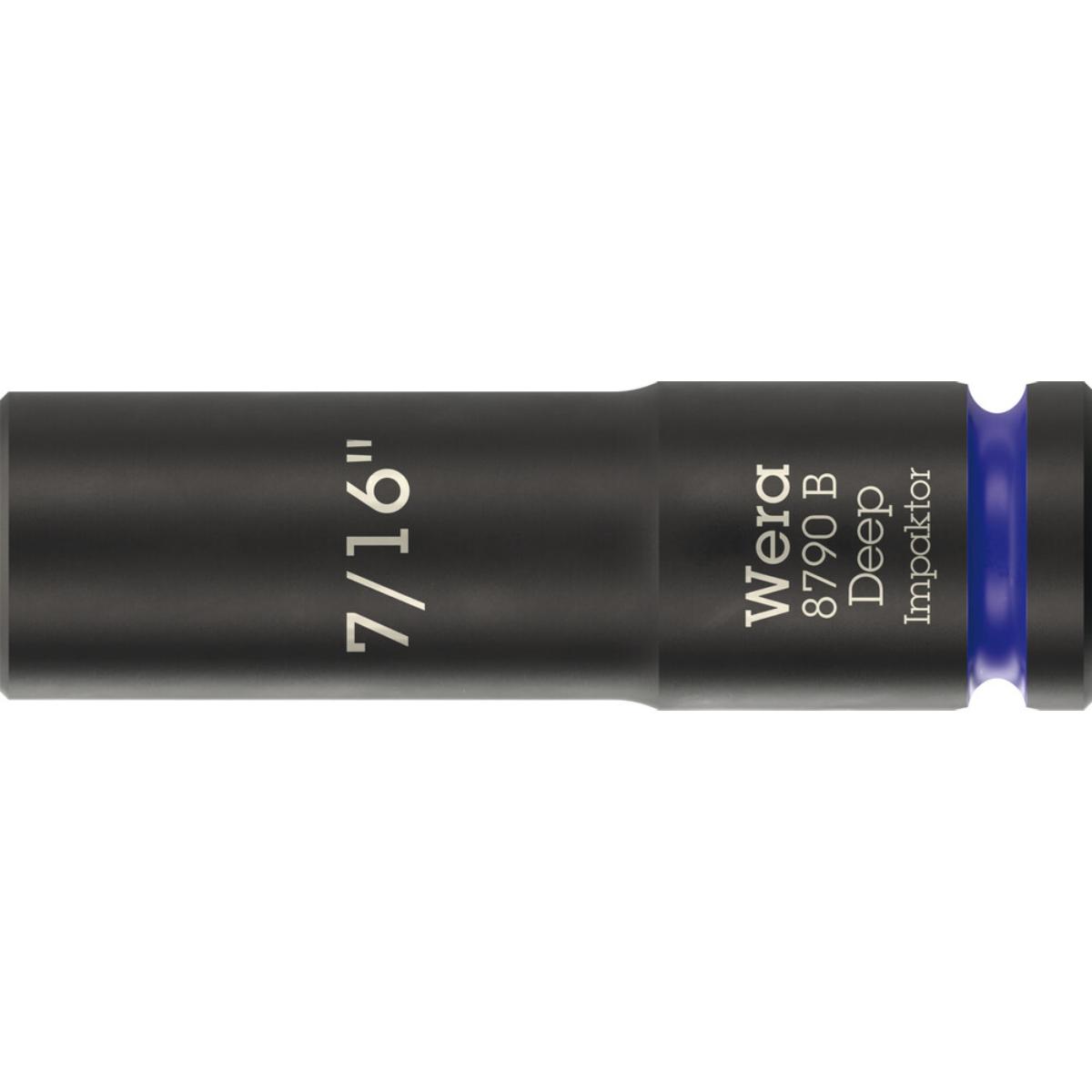 Wera 8790 B Impaktor Deep Steckschlüsseleinsatz mit 3/8 zoll-Antrieb, 7/16 zoll x 63 mm