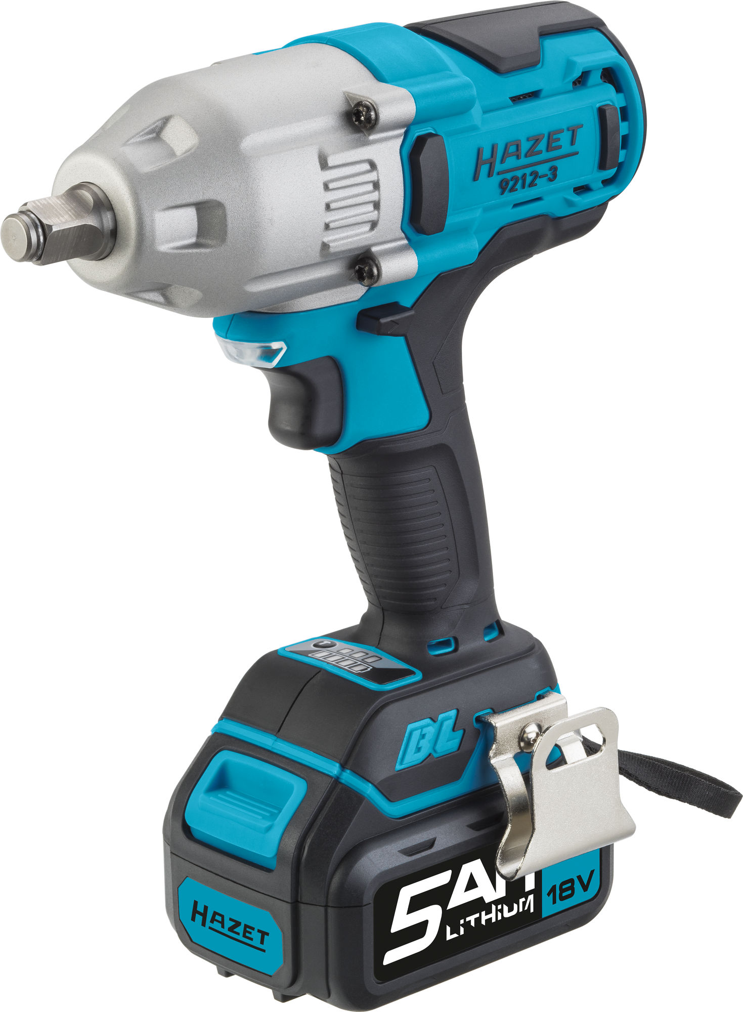 HAZET Akku-Schlagschrauber, 18 V, Vierkant 12,5 mm (1/2 Zoll), 5 Ah