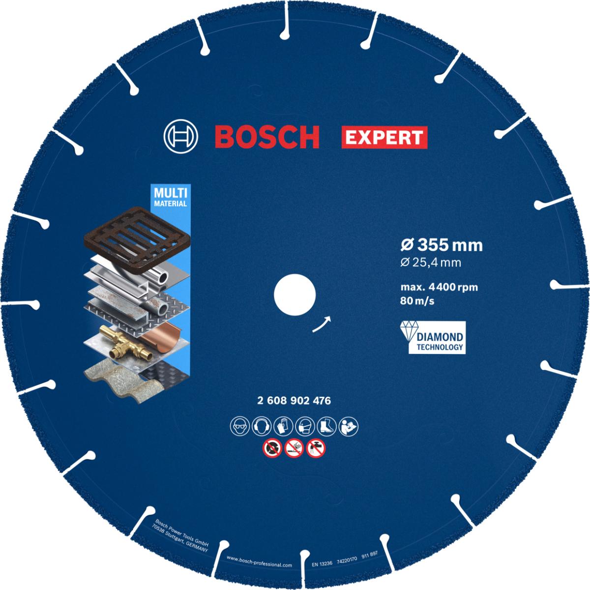 Bosch EXPERT Metal Diamanttrennscheibe, 355 x 25,4 mm. Für Metalltrennsägen