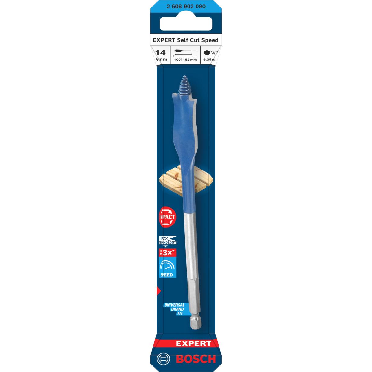 Bosch EXPERT Self Cut Speed Flachfräsbohrer, 14 x 152 mm