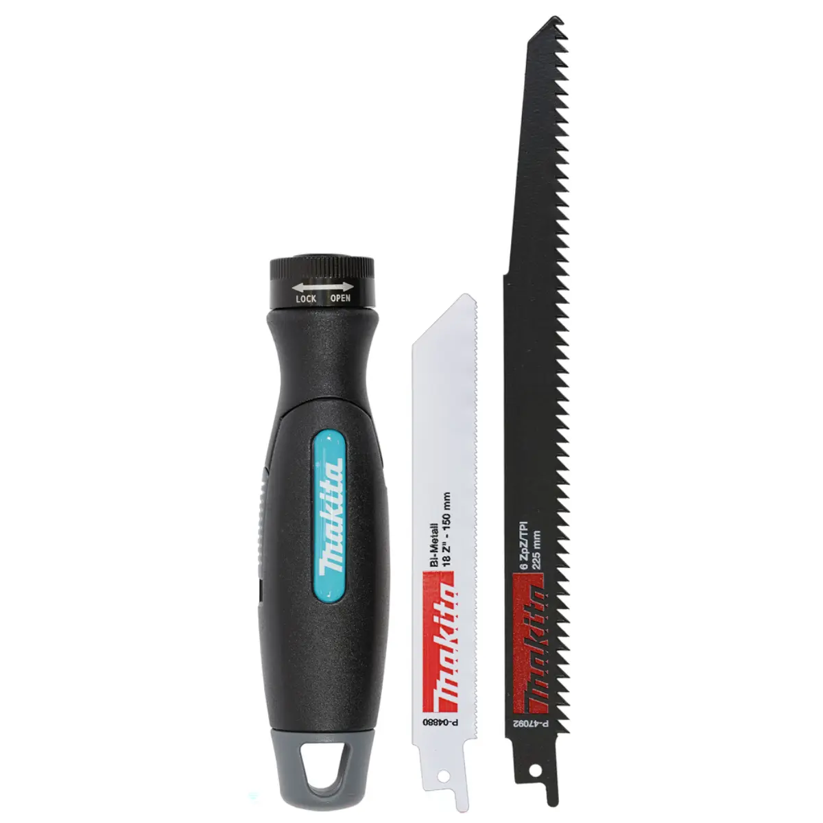 Makita Multitool Handgriff inkl. 2x Reciprosägeblätter mit Bit-Aufnahme 6x Schrauber-Bits - P-84866
