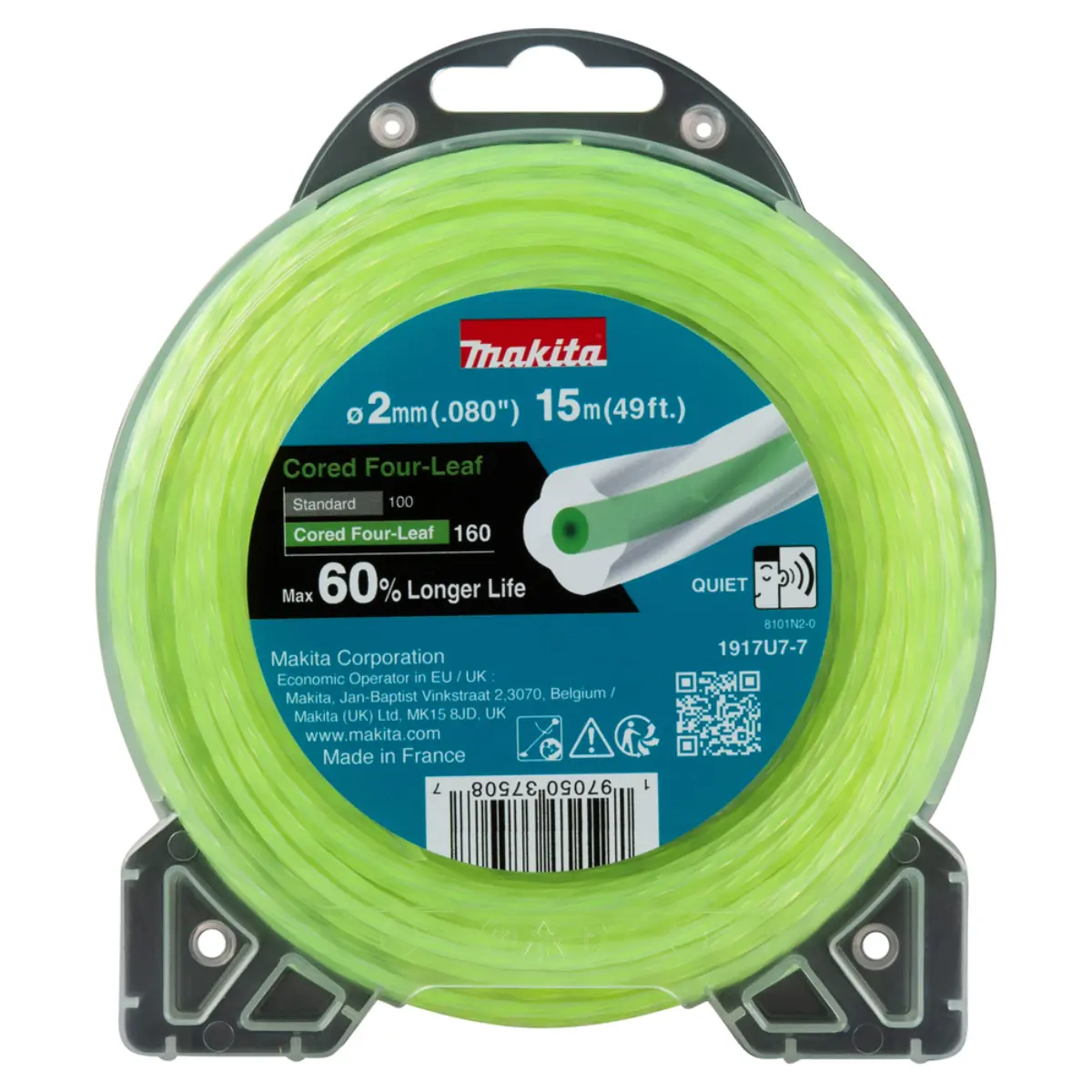 Makita Mähfaden Cored Four-Leaf 2,0mm x 15m  - 1917U7-7