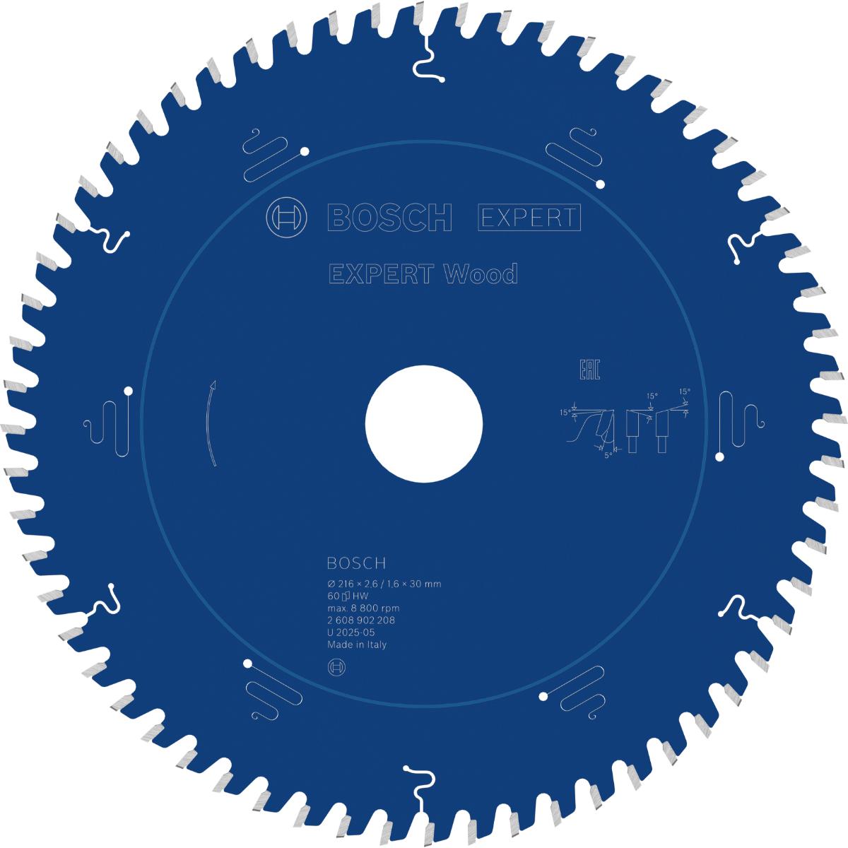 Bosch EXPERT Wood Kreissägeblatt, 216x30 mm, Z60