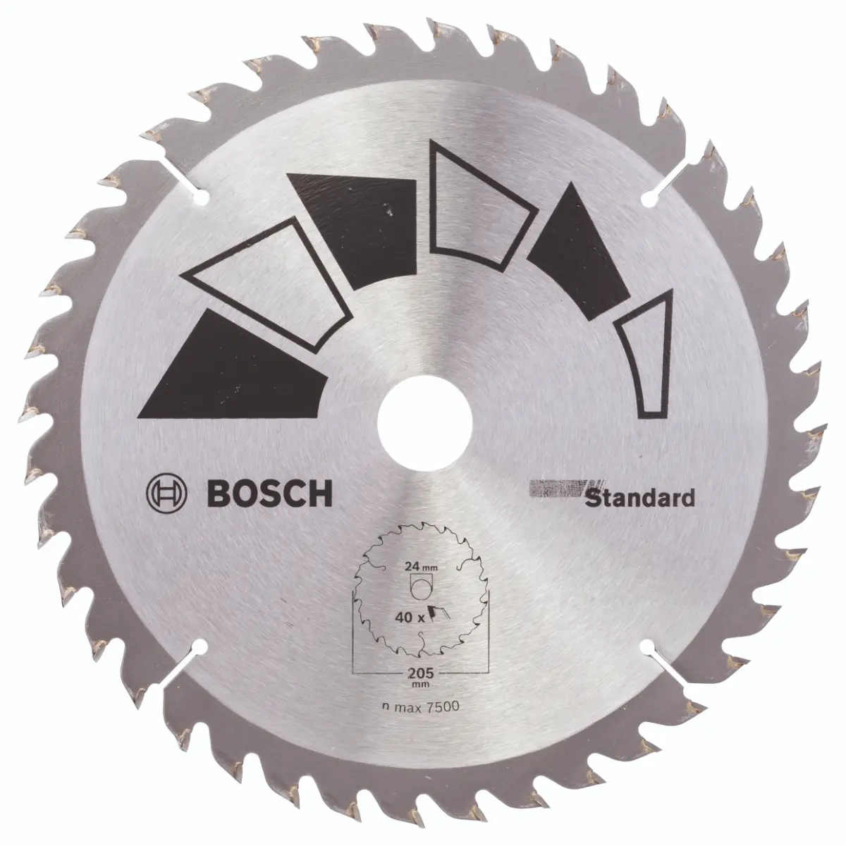 Bosch Kreissägeblatt STANDARD D= 205 mm, Bohrung= 24/20 mm, Z= 40