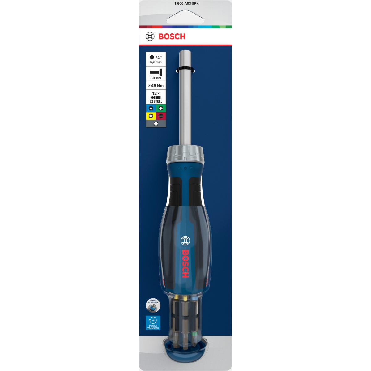 Bosch Bit-Ratschenschraubendreher mit Magazin, 12 Bits