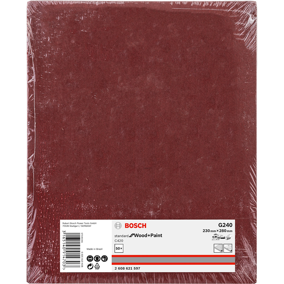 Bosch Papierschleifblatt C420 Standard for Wood and Paint, 230 x 280 mm